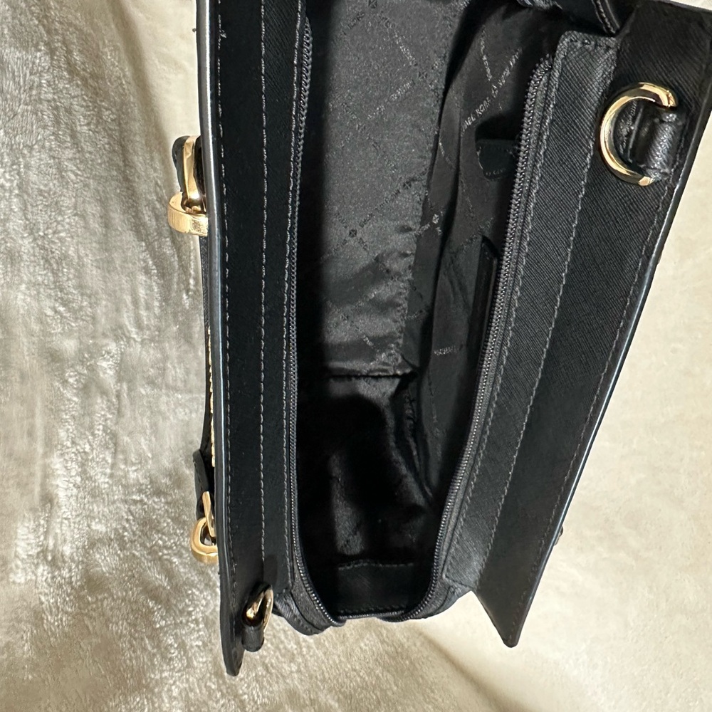 Michael Kors Black Saffiano Leather Satchel with Gold Hardware - Picture 9 of 10